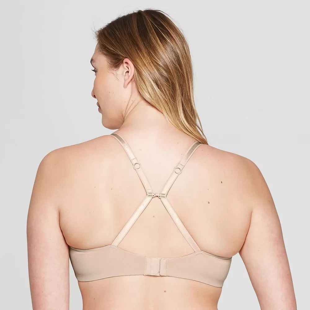 Women's Lightly Lined Wirefree Bra - Auden Soft Beige 34A - Picture 3 of 5